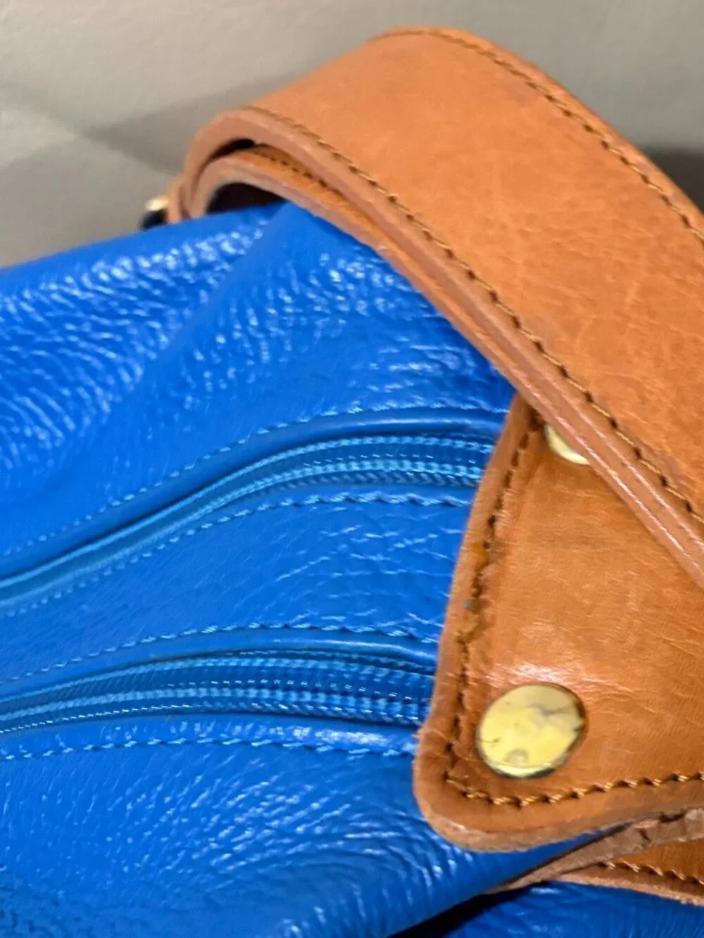 Valentina Italia blue leather bucket bag (Preowned)